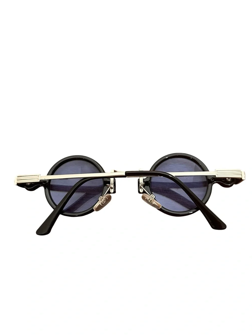 Steampunk Retro Style Mini Round Blue Lens Sunglasses. Unisex. Rave. Futuristic